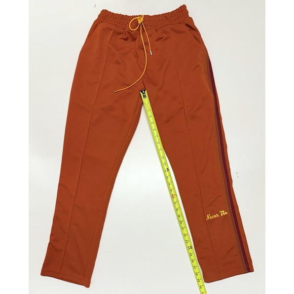 St Ramon Never For Track Pants Men's Small Orange Pockets Long‎ Drawstring